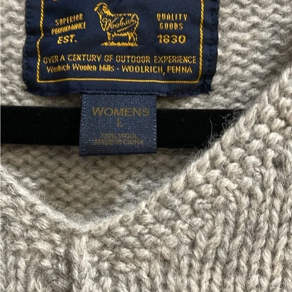 Woolrich Gray Sheep Pattern Sweater
